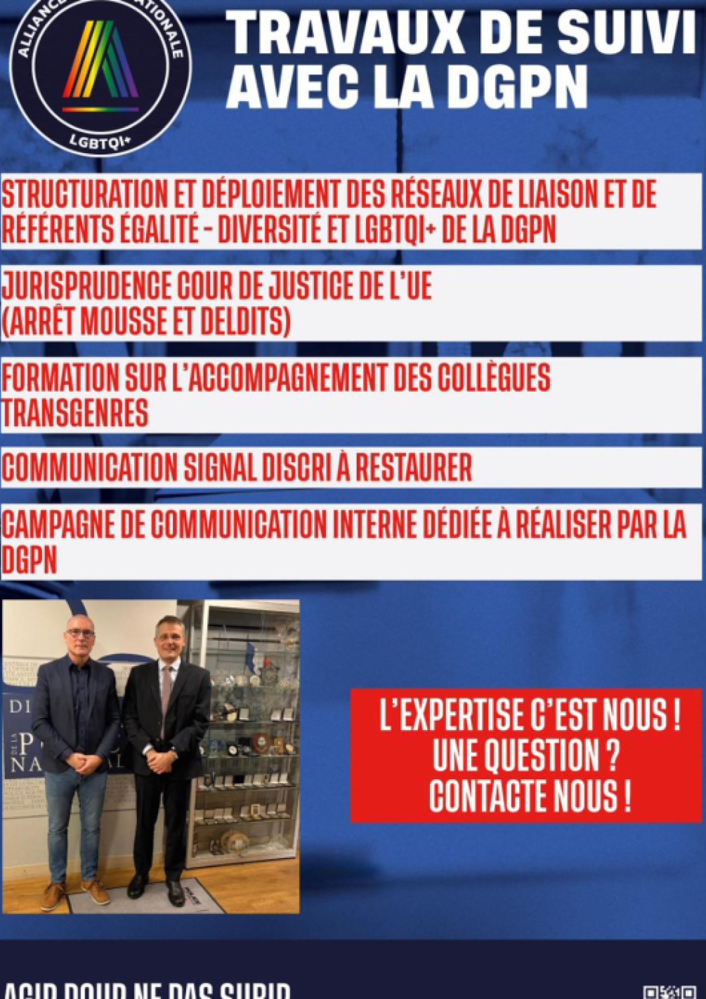 LGBTQI + TRAVAUX DE SUIVI DGPN