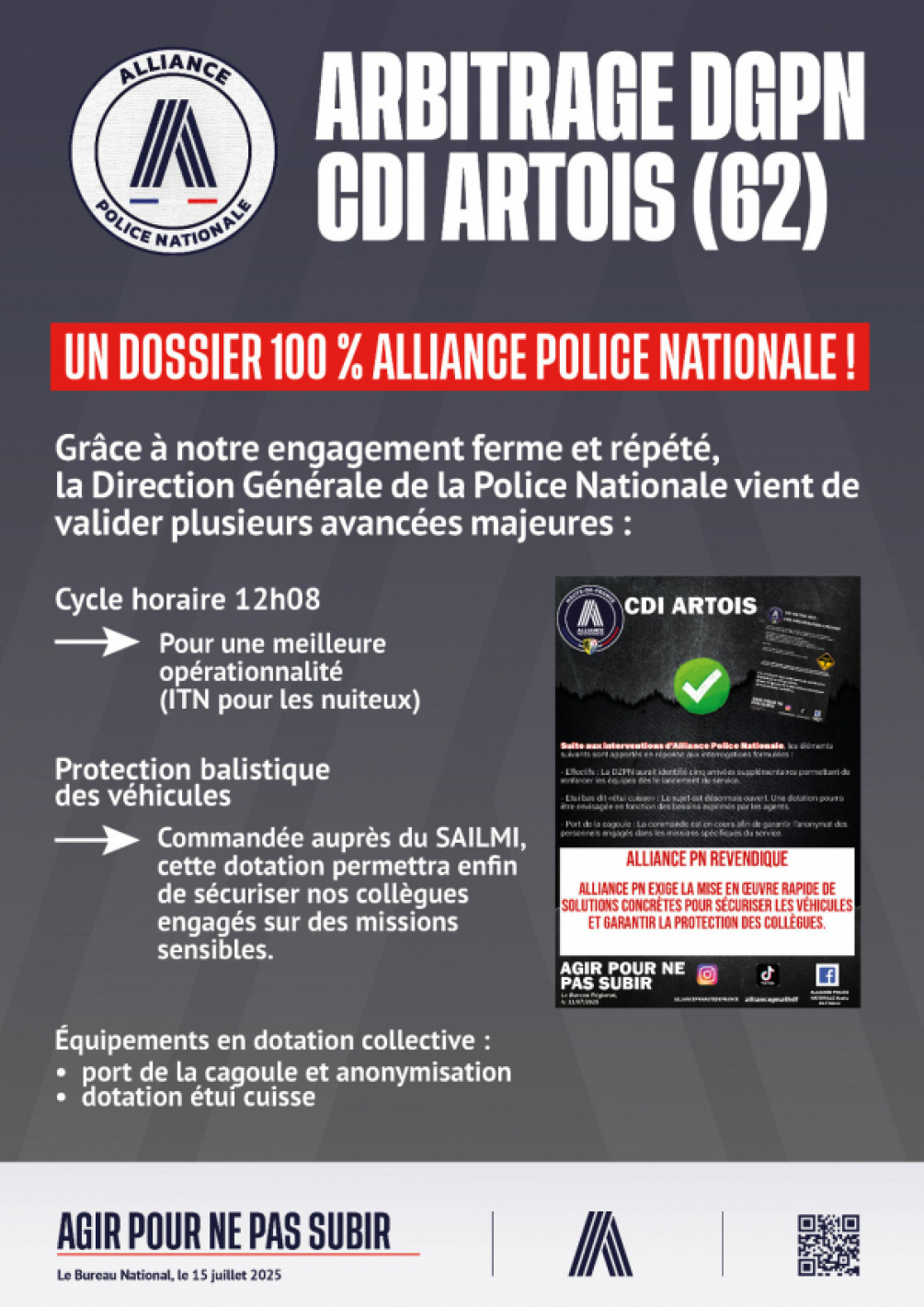 CDI ARTOIS (62) : ARBITRAGE DGPN